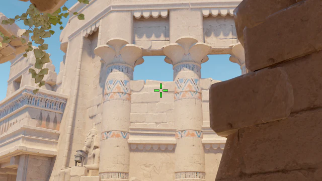 Where to aim before releasing the throw