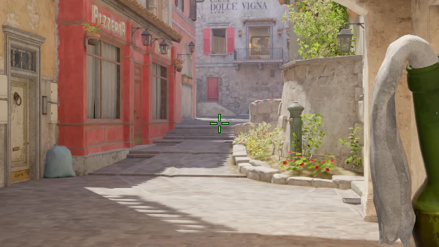 Where to aim before releasing the throw