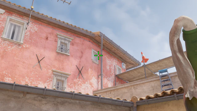 Where to aim before releasing the throw