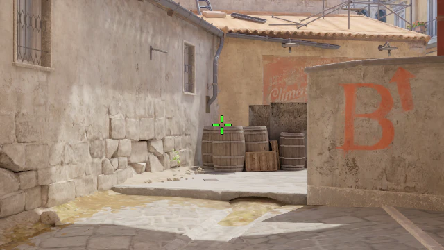Where to aim before releasing the throw