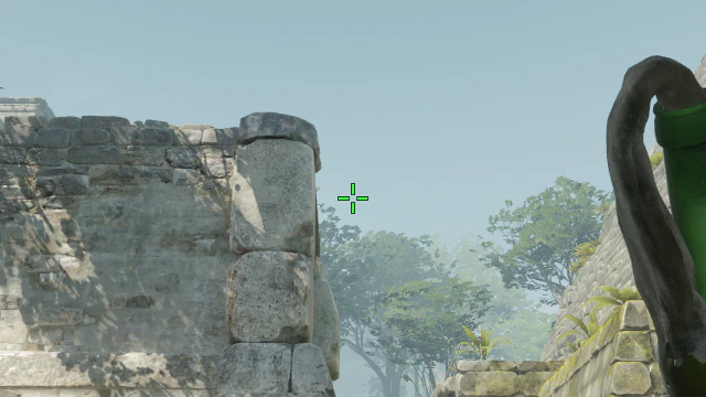 Where to aim before releasing the throw