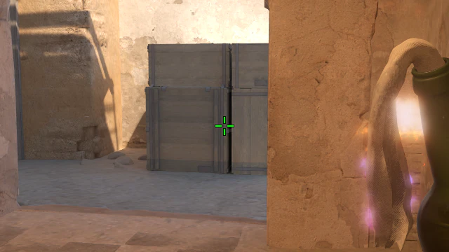 Where to aim before releasing the throw