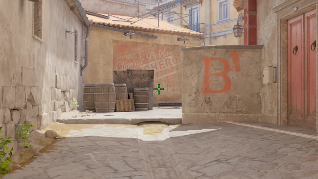 Where to aim before releasing the throw